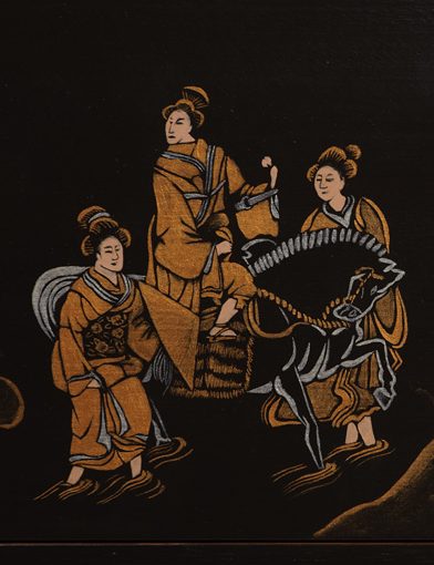 chinoiserie on cembalo music instrument, Evelina Klanikova,painting